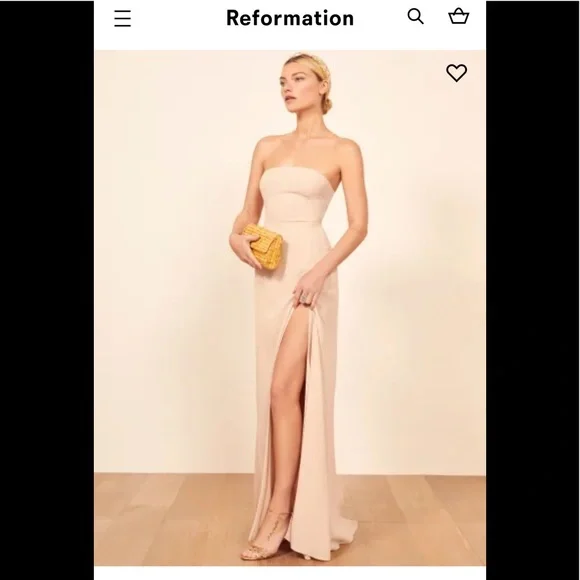 Reformation Ingrid Dress in Champagne - size 2. Perfect condition. - Picture 1 of 5